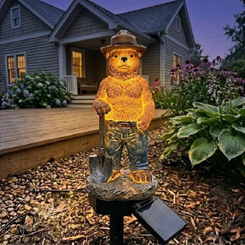 Spaceship gorilla resin solar panel funny outdoor courtyard garden light
