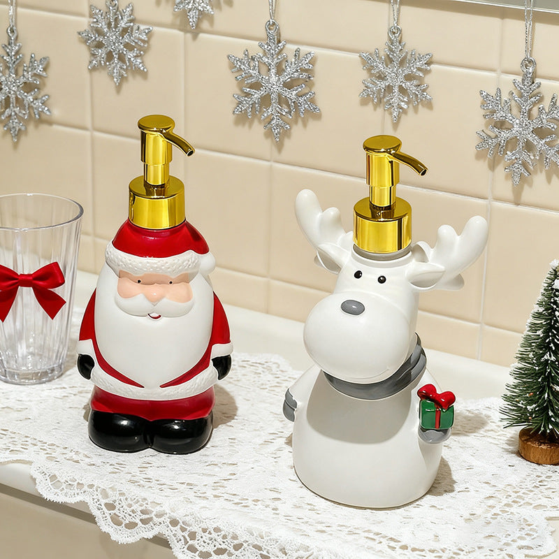Cartoon Fun Santa Claus Soap Dispenser Bottle for Home Bathroom and Toilet, Hand Soap Pump Bottle with Decorative Design