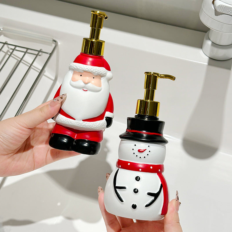Cartoon Fun Santa Claus Soap Dispenser Bottle for Home Bathroom and Toilet, Hand Soap Pump Bottle with Decorative Design