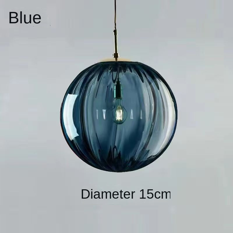 Minimalist Water Pattern Glass Sphere Pendant Light, Creative Living Room Bar Light, Nordic Bedroom Bedside Small Pendant Lamp