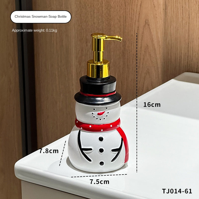 Cartoon Fun Santa Claus Soap Dispenser Bottle for Home Bathroom and Toilet, Hand Soap Pump Bottle with Decorative Design