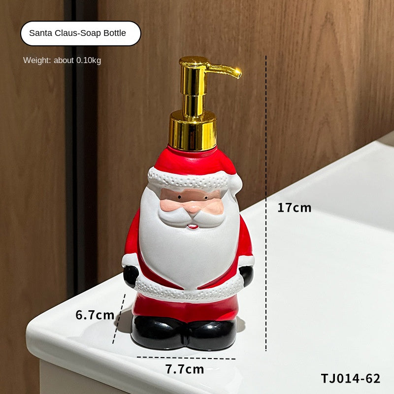 Cartoon Fun Santa Claus Soap Dispenser Bottle for Home Bathroom and Toilet, Hand Soap Pump Bottle with Decorative Design
