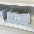 1pc Square Storage Basket: Desktop Organizer, Korean Quilted Design, Cute Storage Frame for Home Decor