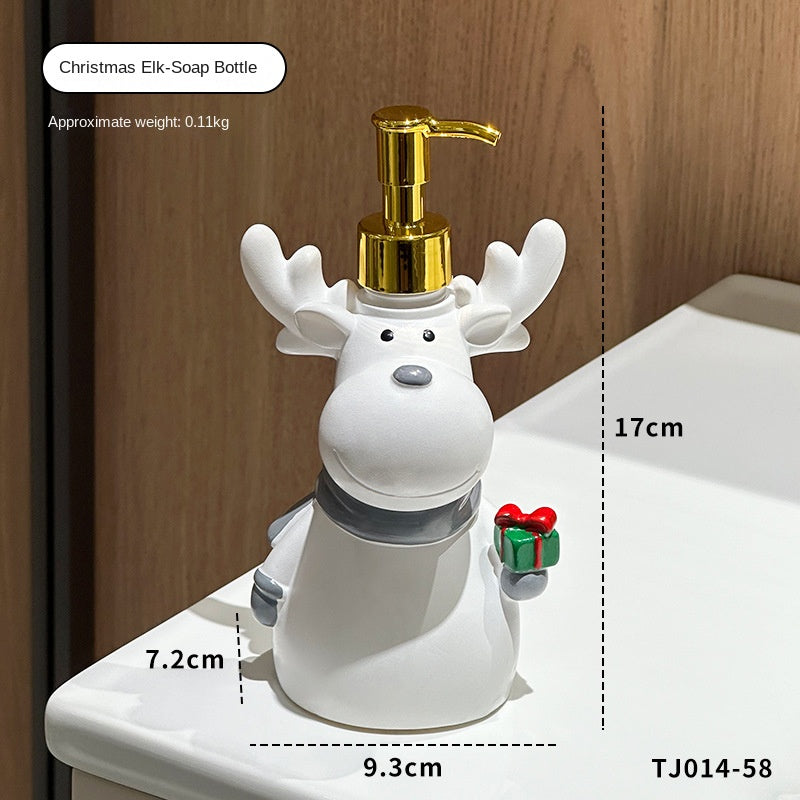 Cartoon Fun Santa Claus Soap Dispenser Bottle for Home Bathroom and Toilet, Hand Soap Pump Bottle with Decorative Design