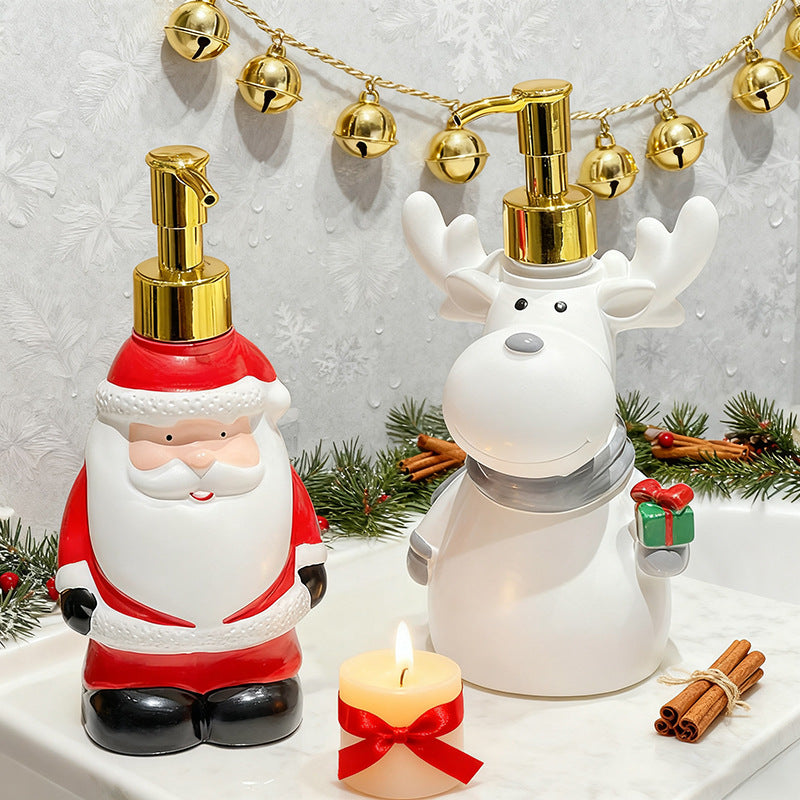 Cartoon Fun Santa Claus Soap Dispenser Bottle for Home Bathroom and Toilet, Hand Soap Pump Bottle with Decorative Design