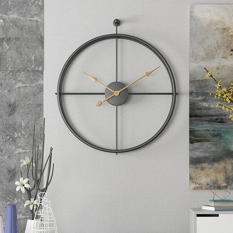 Large Vintage Metal Wall Clock Modern Design For Home Office Decor Hanging Watches Living Room Classic Brief European Wall Clock