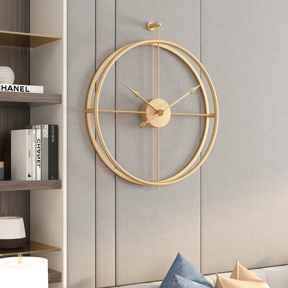 Large Vintage Metal Wall Clock Modern Design For Home Office Decor Hanging Watches Living Room Classic Brief European Wall Clock