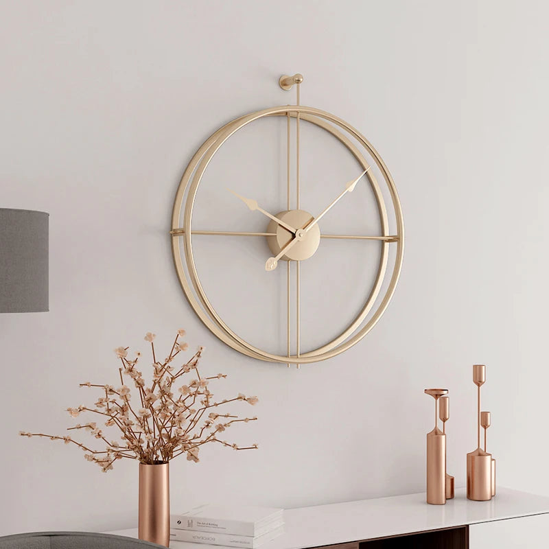 Large Vintage Metal Wall Clock Modern Design For Home Office Decor Hanging Watches Living Room Classic Brief European Wall Clock