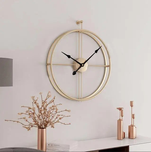 Large Vintage Metal Wall Clock Modern Design For Home Office Decor Hanging Watches Living Room Classic Brief European Wall Clock