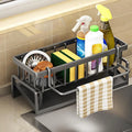 Over-Sink Dish Rack Organizer — Stainless Steel Sponge & Soap Caddy